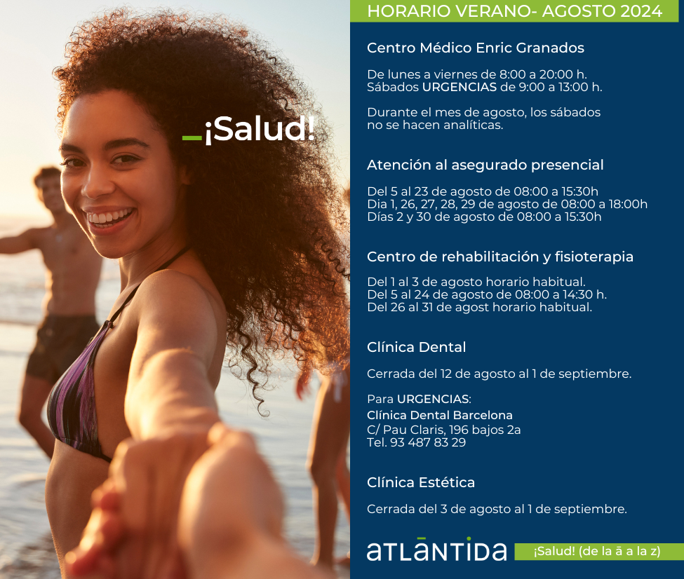 En este momento estás viendo Horarios de verano de 2024 en los diferentes centros de Atlàntida